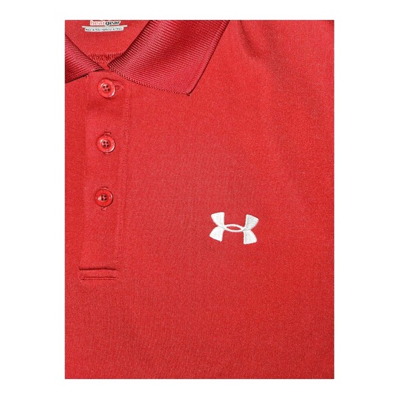 Under Armour Polo Small Men's Heat Gear Short Sleeve Red Golf Casual - Picture 5 of 7